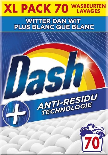 Dash Washing Powder Whiter Than White – 70 Washes, Fast Dissolving