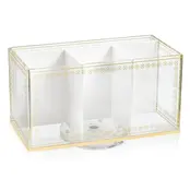 Waterdale Inspired Drehbarer Acryl-Besteckhalter mit 4 Fächern – 360° Rotierend