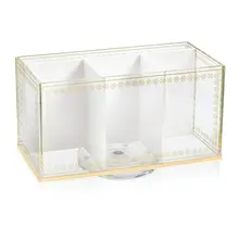 Waterdale Inspired Drehbarer Acryl-Besteckhalter mit 4 Fächern – 360° Rotierend