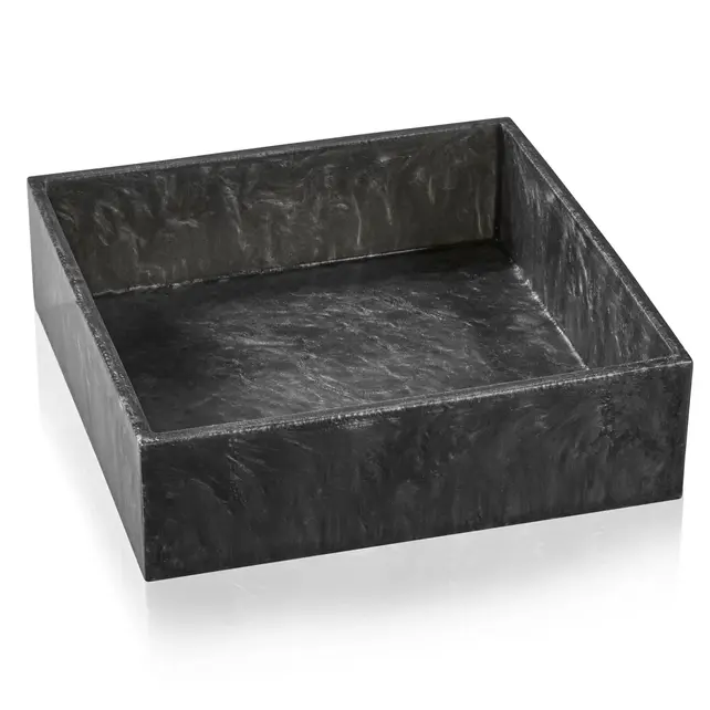 Modern Square Resin Salad Bowl – Lightweight Serving Bowl for Salads, Fruit & Pasta – 25×25×7.5 cm