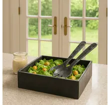 Moderne Vierkante Saladeschaal van Resin – Lichtgewicht Serveerschaal voor Salades, Fruit & Pasta – 25×25×7,5 cm