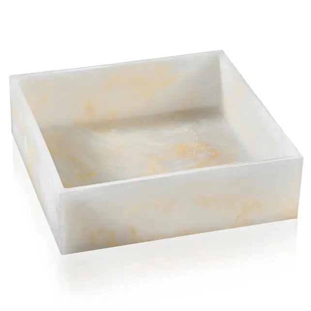 Moderne Vierkante Saladeschaal van Resin – Lichtgewicht Serveerschaal voor Salades, Fruit & Pasta – 25×25×7,5 cm