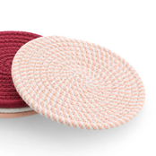 BK Pink Ribbon Pannenonderzetters – Set van 4 Roze Onderzetters Ø18 cm