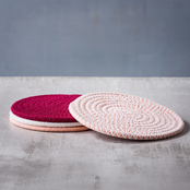 BK Pink Ribbon Pannenonderzetters – Set van 4 Roze Onderzetters Ø18 cm