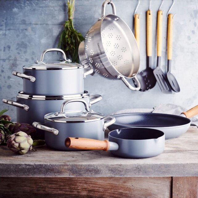 GreenPan Mayflower Pro Keramik Stieltopf 16 cm – Induktion, PFAS-frei, Holzgriff