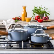 GreenPan Mayflower Pro Keramik Stieltopf 16 cm – Induktion, PFAS-frei, Holzgriff