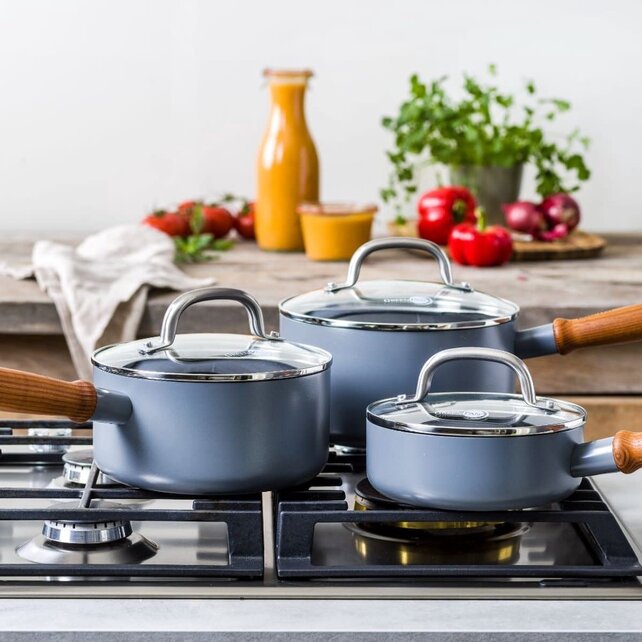 GreenPan Mayflower Pro casserole céramique 16 cm – induction, sans PFAS, manche bois