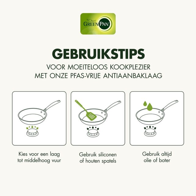 GreenPan Mayflower Pro koekenpan 28 cm – keramisch antiaanbak, inductie, PFAS-vrij, grijs met houten handvat