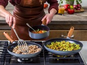 GreenPan Mayflower Pro Bratpfanne 28 cm – Keramik Antihaft, Induktion, PFAS-frei, Grau mit Holzgriff