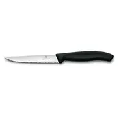 Victorinox Swiss Classic Gekarteld Steak- & Pizzames 11cm Zwart met Ergonomische Handgreep