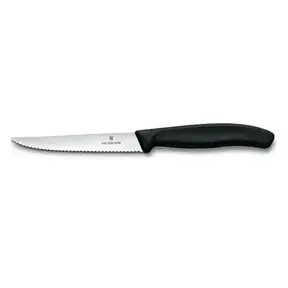 Couteau Dentelé Steak & Pizza 11cm Noir