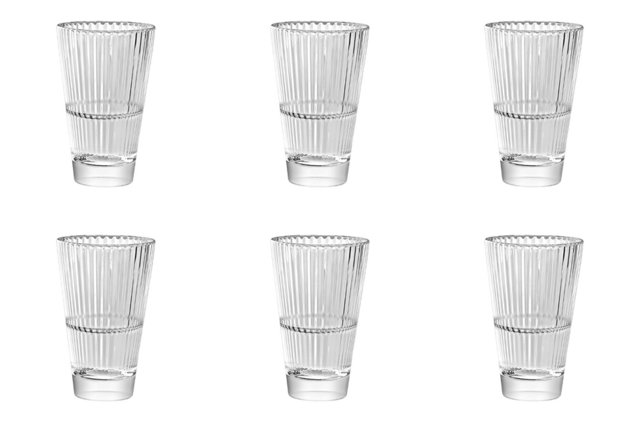 Verres long drink Vidivi Diva 29cl – Lot de 6 | Verre HD transparent, design nervuré & compatibles lave-vaisselle