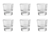 Vidivi Diva Verres à Boire 37cl Lot de 6 – Design Strié Transparent, Verre HD Durable & Compatible Lave-Vaisselle