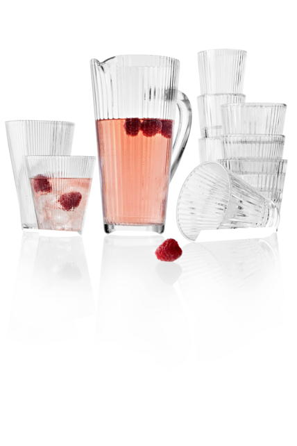 Vidivi Diva Long Drink Glasses 29cl – Set of 6 | HD Glass, Ribbed Design & Dishwasher-Safe
