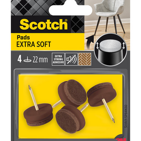 Nail-On Felt Pads 22 mm Brown – 4 Pieces