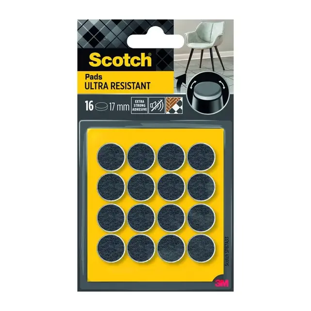 Scotch Patins Feutre Adhésifs Gris