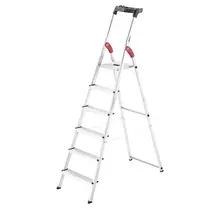 Hailo L60 Aluminium Stufenleiter 6 Stufen – Silber