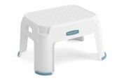 Curver Basic Step Stool white/blue – sturdy kids stool with non-slip feet