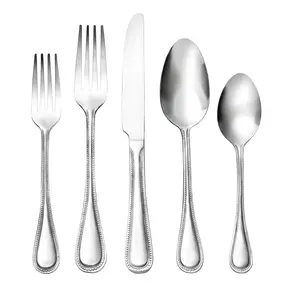 Godinger Bead Mirrored 18/0 Stainless Steel 20 Piece Flatware Set, Service For 4