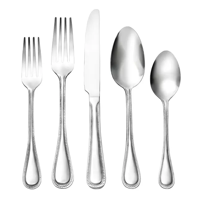 Godinger Bead Mirrored 20-Piece Stainless Steel Flatware Set 18/0 – Service for 4