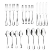 Godinger Bead Mirrored 20-Piece Stainless Steel Flatware Set 18/0 – Service for 4