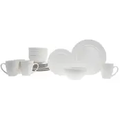 Godinger Inventure 16-Piece Porcelain Dinnerware Set – Elegant Tableware for 4 People