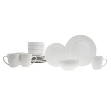 Godinger Inventure Porseleinen Serviesset 16-delig – Elegant Tafelservies voor 4 Personen