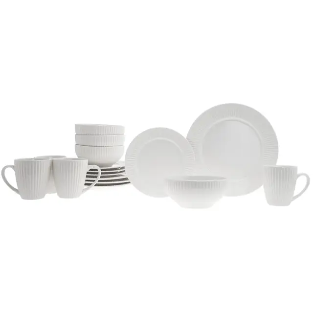 Godinger Inventure Porseleinen Serviesset 16-delig – Elegant Tafelservies voor 4 Personen