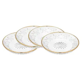 Crystal Dessert Plates with Gold Rim Set of 4