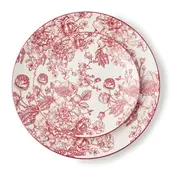 Godinger Banbury Crimson porcelain dinnerware set 12-piece – Floral tableware for 4