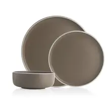 Godinger Sayville speckled stoneware dinnerware set 12-piece – Modern tableware for 4 people