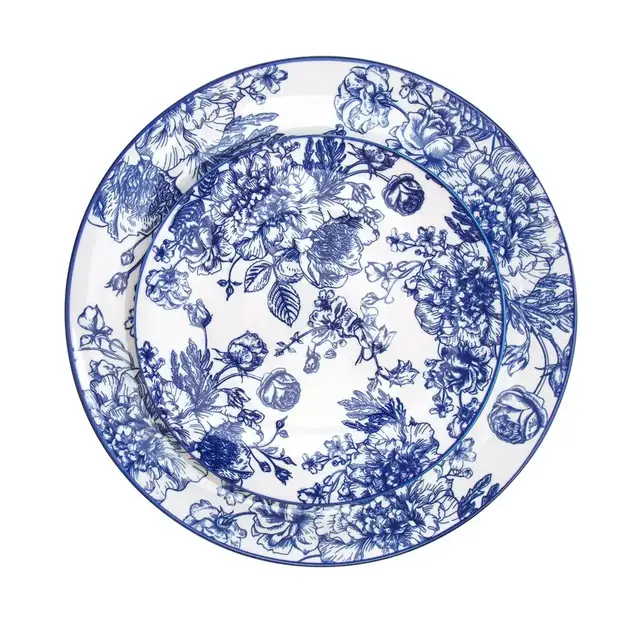 Godinger Banbury Blue porcelain dinnerware set 12-piece – Elegant tableware for 4 people