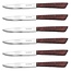 INOXBONOMI Inoxbonomi steakmessen set 6-delig – extra scherp RVS met houtlook handgrepen