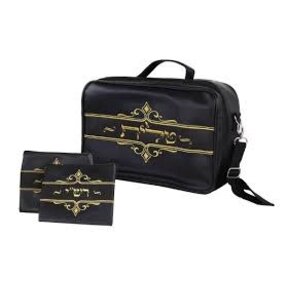 Tallit and Tefillin Leather Look Bag travel Black