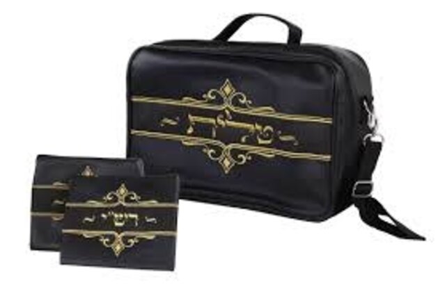 Tallit and Tefillin Leather Look Bag travel Black