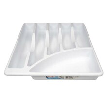 Sterilite Besteckeinsatz 6 Fächer weiß – Schubladen Organizer für Besteck & Küchenutensilien