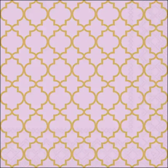 Ambiente Ogee Gold/Lilac Napkins FSC Mix