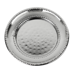 Edelstahl Kidduschbecher-Tablett gehämmert 5 Zoll