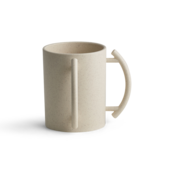 Beige acryl wasbeker met beige handgrepen