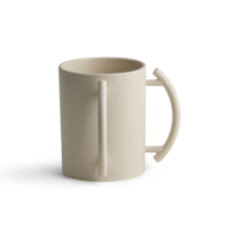 Beige acryl wasbeker met beige handgrepen