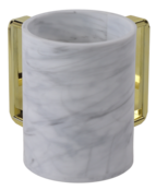 Marble Effect Acrylic Washing Cup with Gold Handles