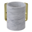 NUA Gobelet de lavage en acrylique effet marbre avec poignées dorées