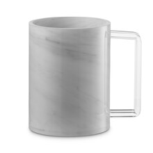 Marble Acrylic Wash Cup with Clear Handles