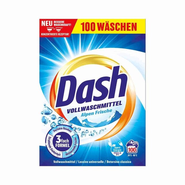 Dash Wasmiddel Poeder Alpenfris 100 Wasbeurten – Krachtige Vlekverwijdering & Microplasticvrij