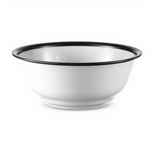 White Acrylic Wash Bowl with Black Rim