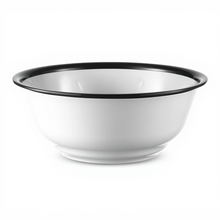 White Acrylic Wash Bowl with Black Rim
