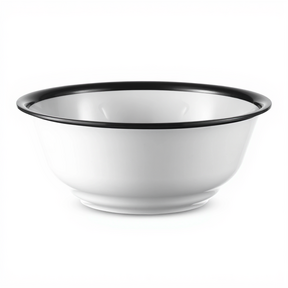 White Acrylic Wash Bowl with Black Rim