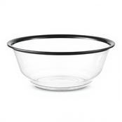 Bol de lavage en acrylique transparent avec bord noir