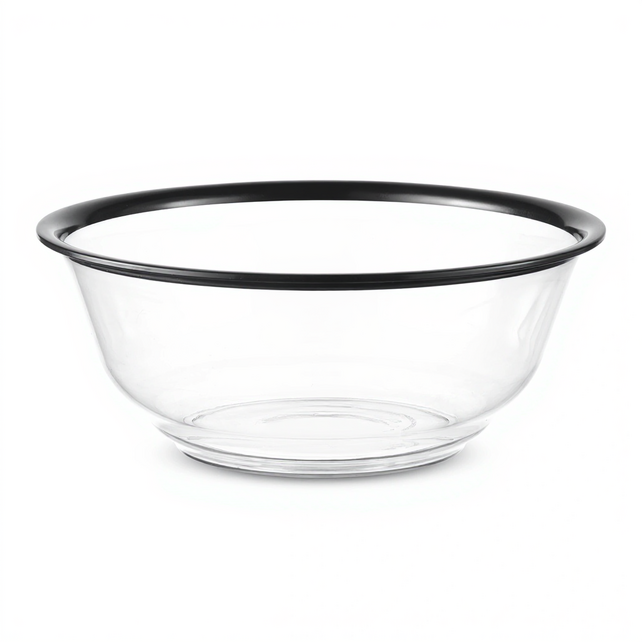 Bol de lavage en acrylique transparent avec bord noir