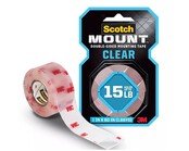 3M Scotch-Mount ruban mousse double face transparent 25 mm x 152 cm – fixation forte